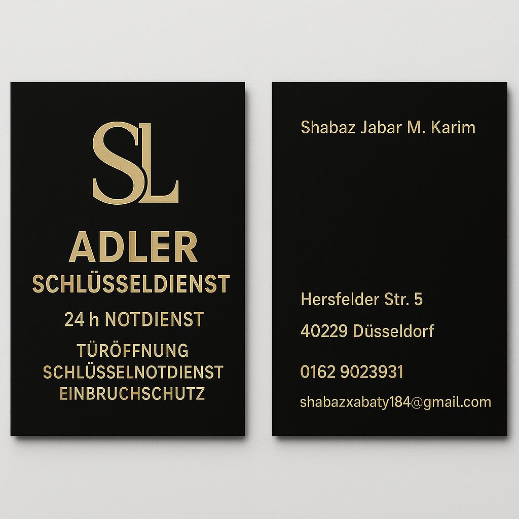 Adler Schlüsseldienst Visitenkarte